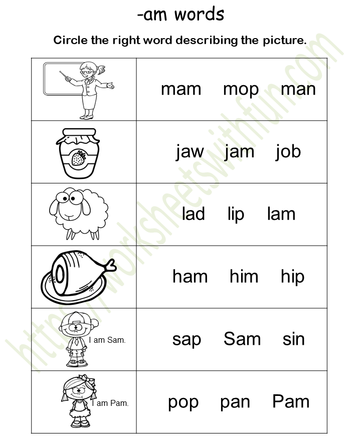 Free Printable Am Family Worksheets